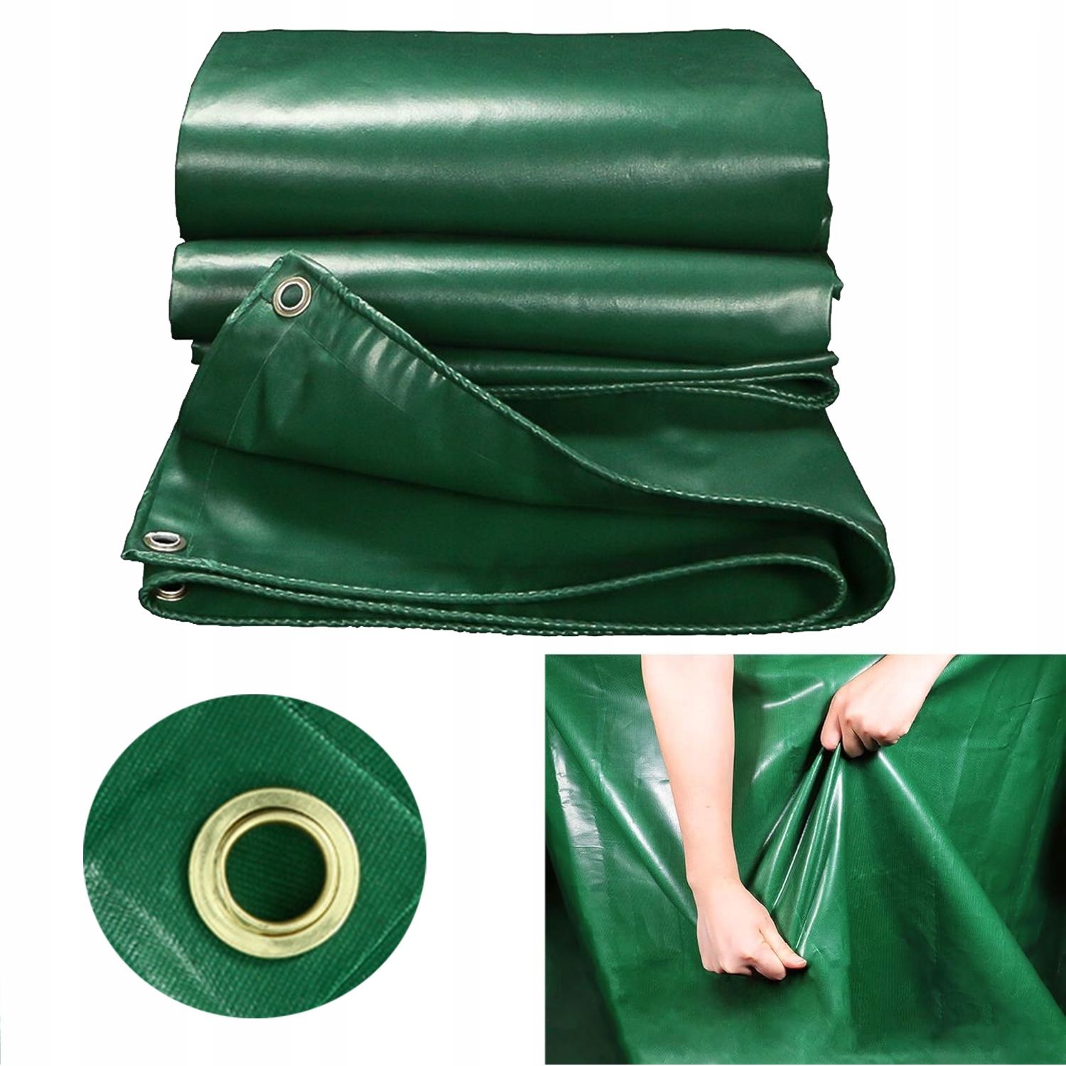 Vysokoodolná, perforovaná nákladná plachta z PVC, zelená, 450 g/m²